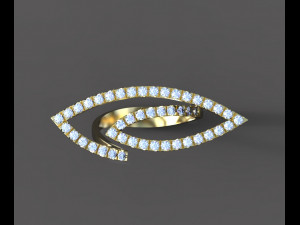 stylish ring with diamonds 3D Model