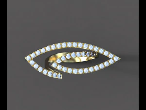 stylish ring with diamonds 3D Model