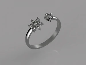 bague en or avec diamants Modèle 3D