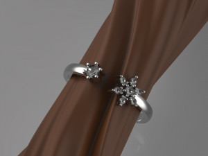gold ring with diamonds Model 3D