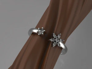 gold ring with diamonds 3D Model