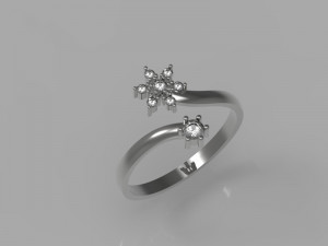 gold ring with diamonds 3D Model