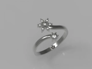 Goldring mit Diamanten 3D Modell