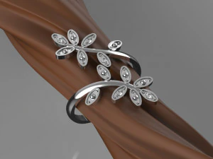 镶有钻石的金戒指 3D 模型