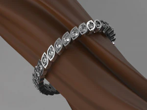 gold ring with diamonds 3D Model