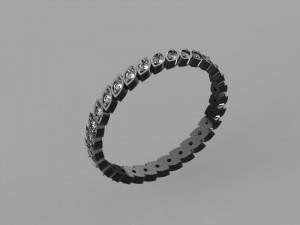 gold ring with diamonds Modèle 3D