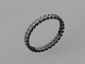 gold ring with diamonds 3D Model