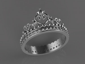 gold ring with diamonds 3D मॉडल