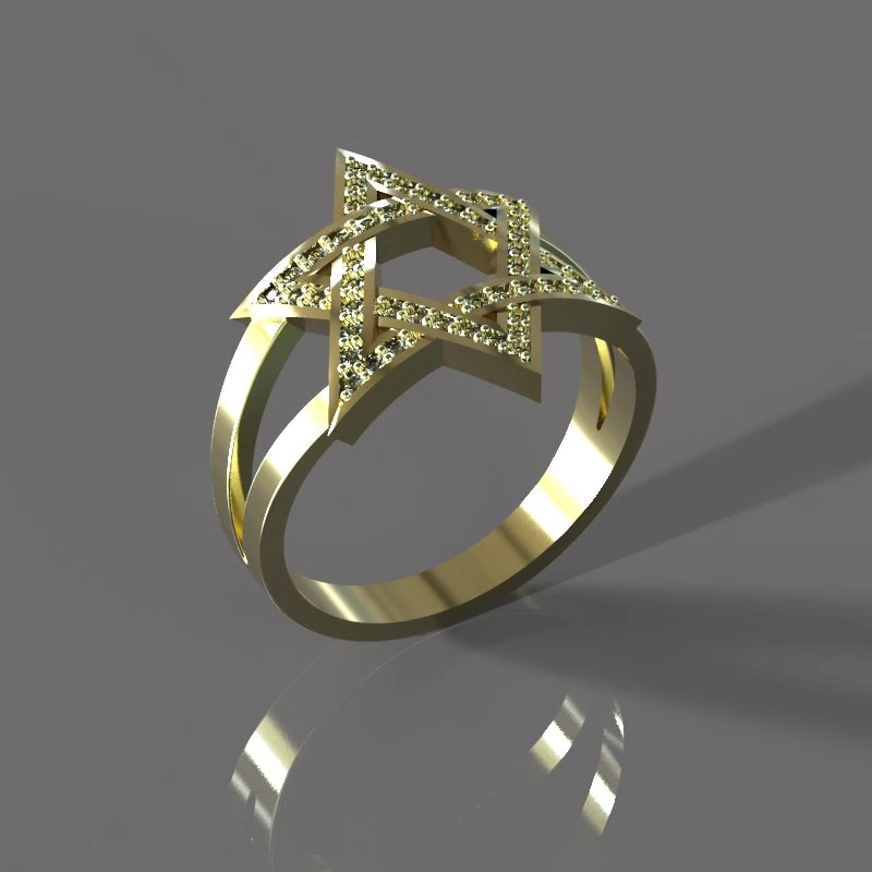 gold ring with diamonds 3D Model .c4d .max .obj .3ds .fbx .stl .blend 