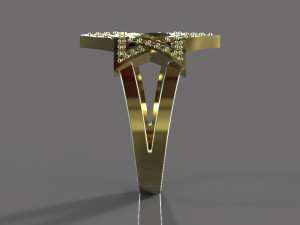 gold ring with diamonds 3D मॉडल