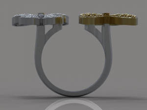 gold ring with diamonds 3D Modell