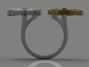 gold ring with diamonds 3D Model