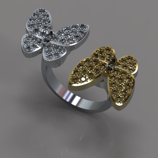 gold ring with diamonds 3D Modell .c4d .max .obj .3ds .fbx .stl .blend
