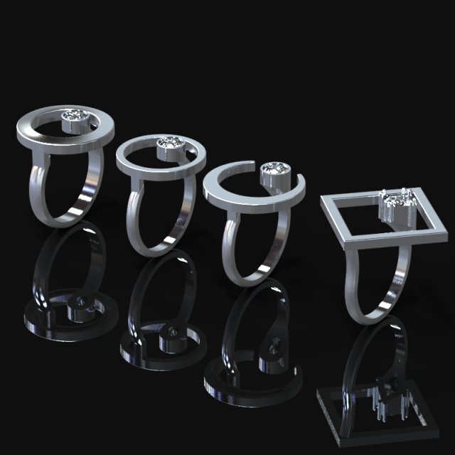 minimalist rings Modelo 3D .c4d .max .obj .3ds .fbx .stl .blend 