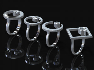 minimalist rings Modèle 3D