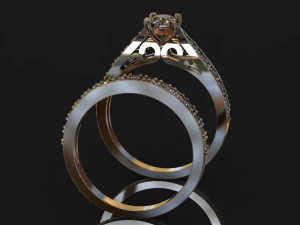 gold ring with diamonds 3D Print Model