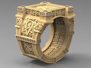 Gold ring St George 3D 모델