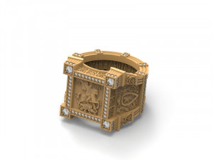 Gold ring St George 3D मॉडल
