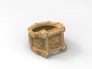 Gold ring St George 3D मॉडल