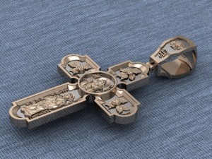 Golden cross with blackening 3D मॉडल