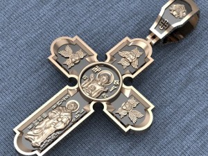 Golden cross with blackening 3D मॉडल