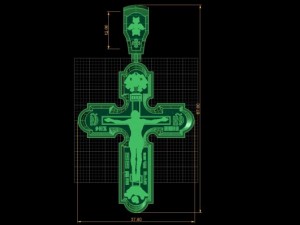 Golden cross with blackening 3D मॉडल