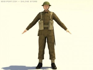 british wwii soldier 3D 模型