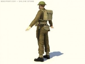 british wwii soldier 3D 模型
