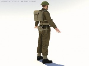 british wwii soldier 3D 模型