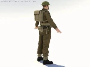 british wwii soldier 3D Model