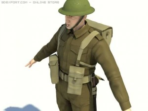 british wwii soldier 3D Model
