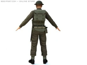 british wwii soldier 3D Model