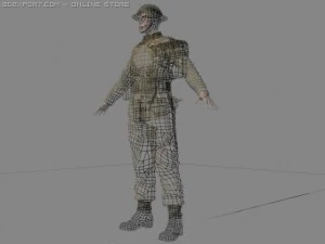 british wwii soldier 3D Model