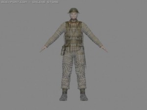 british wwii soldier 3D 模型