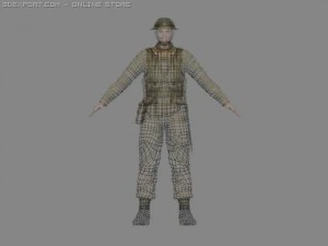 british wwii soldier 3D Model