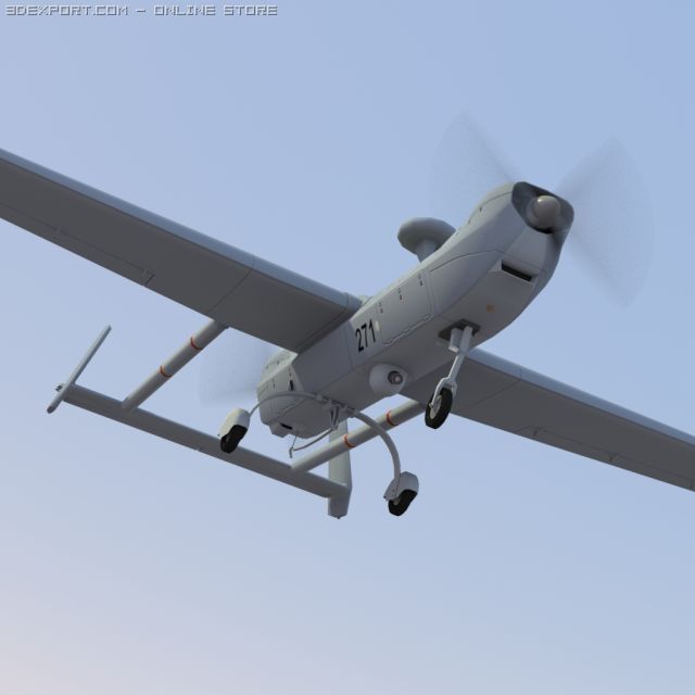 hunter rq5a uav low poly 3D Модель .c4d .max .obj .3ds .fbx .stl .blend 