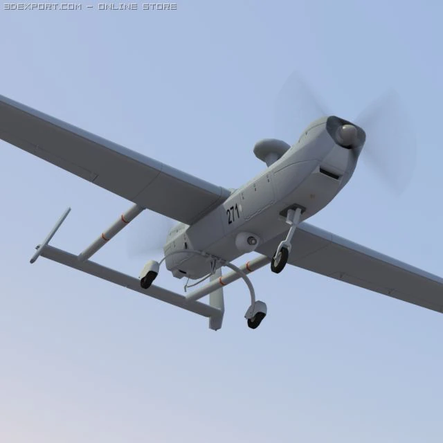 hunter rq5a uav low poly 3D Model .c4d .max .obj .3ds .fbx .stl .blend 