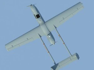 hunter rq5a uav low poly 3D Model