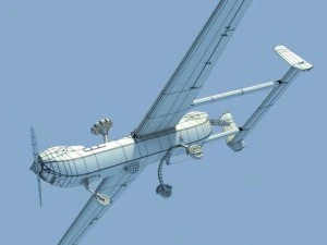hunter rq5a uav low poly 3D Model