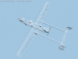 hunter rq5a uav low poly 3D Модель