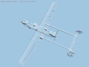 hunter rq5a uav low poly 3D Model