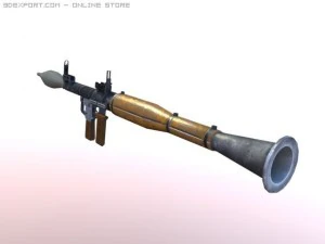 RPG 7 d&uuml;ş&uuml;k poli 3D Model