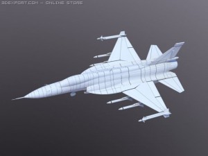 jf17thunder low poly Modelo 3D