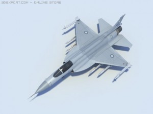 jf17thunder low poly Modelo 3D