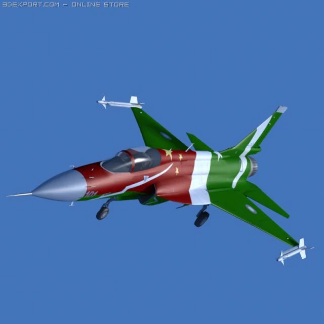 jf17 thunder display aircraft low poly 3D Model .c4d .max .obj .3ds .fbx .stl .blend