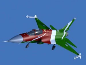 aeronave de exibi&ccedil;&atilde;o de trov&atilde;o jf17 baixo poli Modelo 3D
