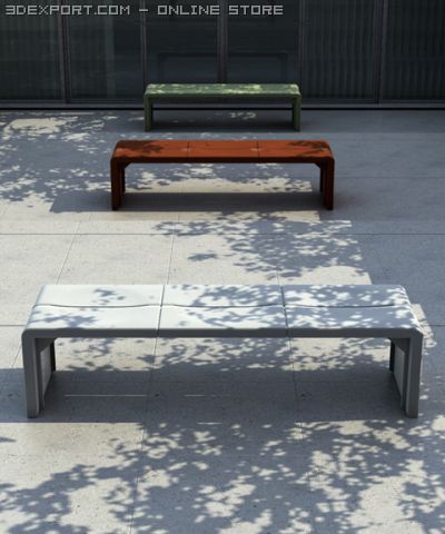 outdoor modern design bench Modelo 3D .c4d .max .obj .3ds .fbx .stl .blend 