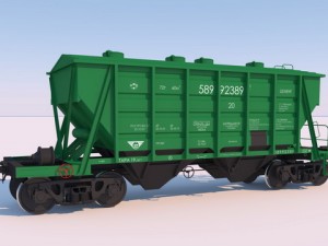 high poly 3d model of railway hopper 3D Model