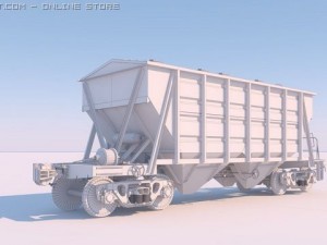 high poly 3d model of railway hopper 3Dモデル