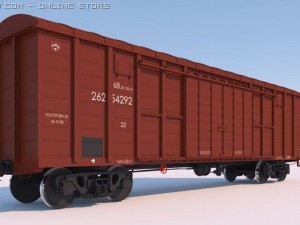 high poly 3d model of railway covered coach 3D मॉडल